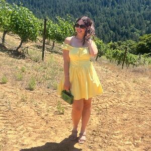 Zaful Yellow Off-Shoulder Mini Dress